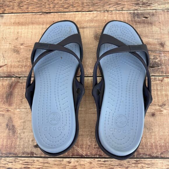 Crocs Blue Strappy Sandals Womens Size 10 READ - Picture 13 of 13